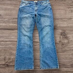 Zana Di Jeans Women’s Size 18 Bootcut Blue Embellished Mid Wash Denim Jeans